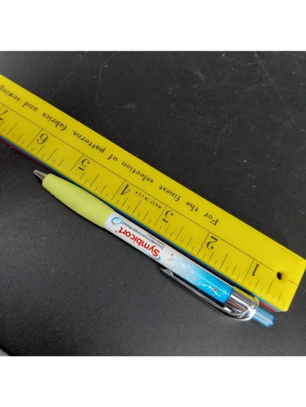 Symbicort Ballpoint Pen Blue Ink Chrome Trim Green Grip Promo Click Top